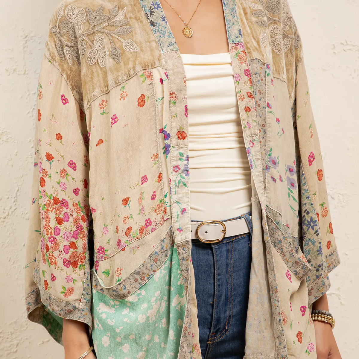 Vintage Overdyed Mix N' Match Patchwork Kimono