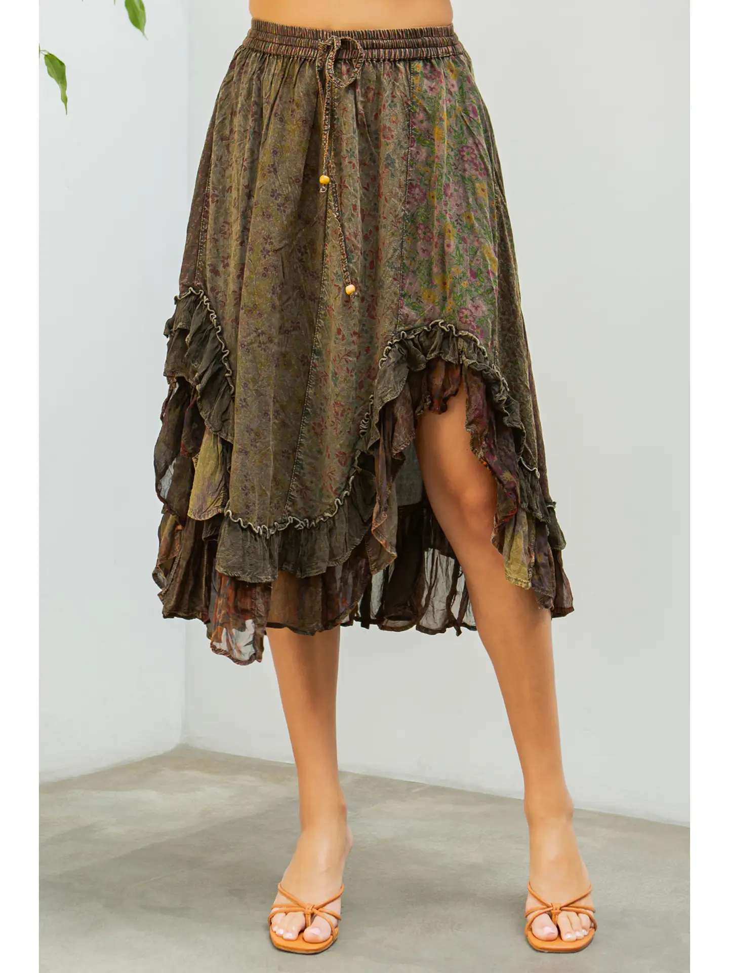 Whimsical Mid-Length Ruffle Skirt