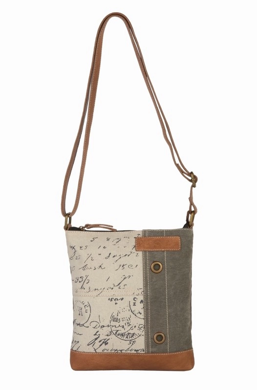 Vintage Script Canvas Crossbody