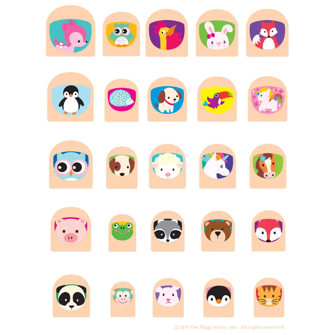 Lil Fingers Nail Art Animal Friends