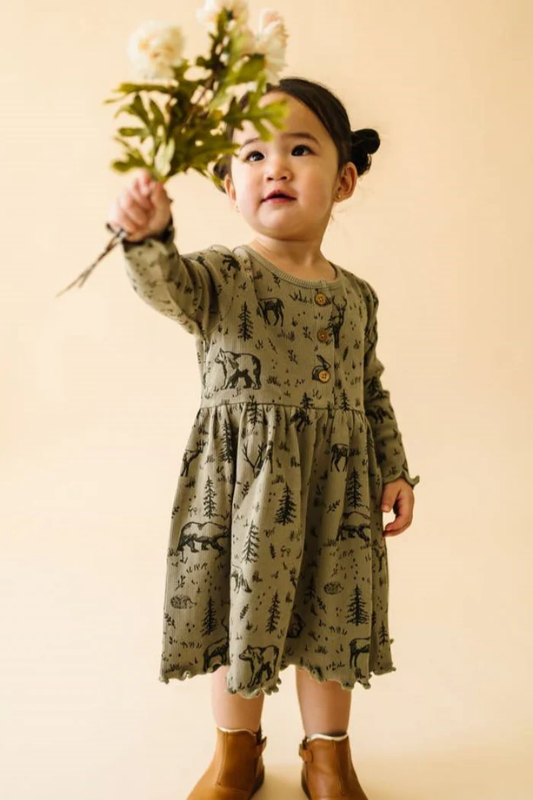 Girls Forest Folk Organic Dress