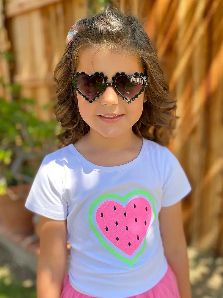 Girls Heart Sunglasses Black