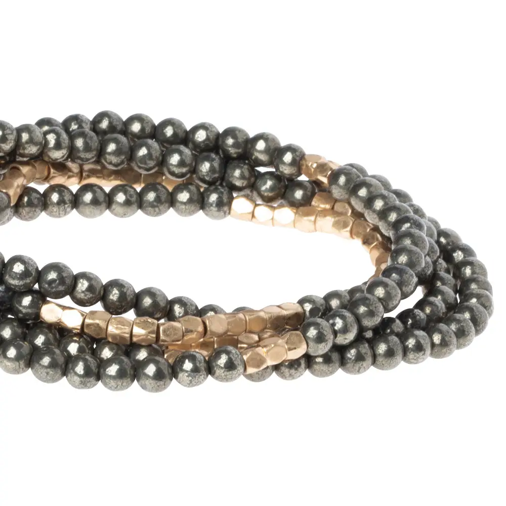 Stone Wrap Bracelet Pyrite