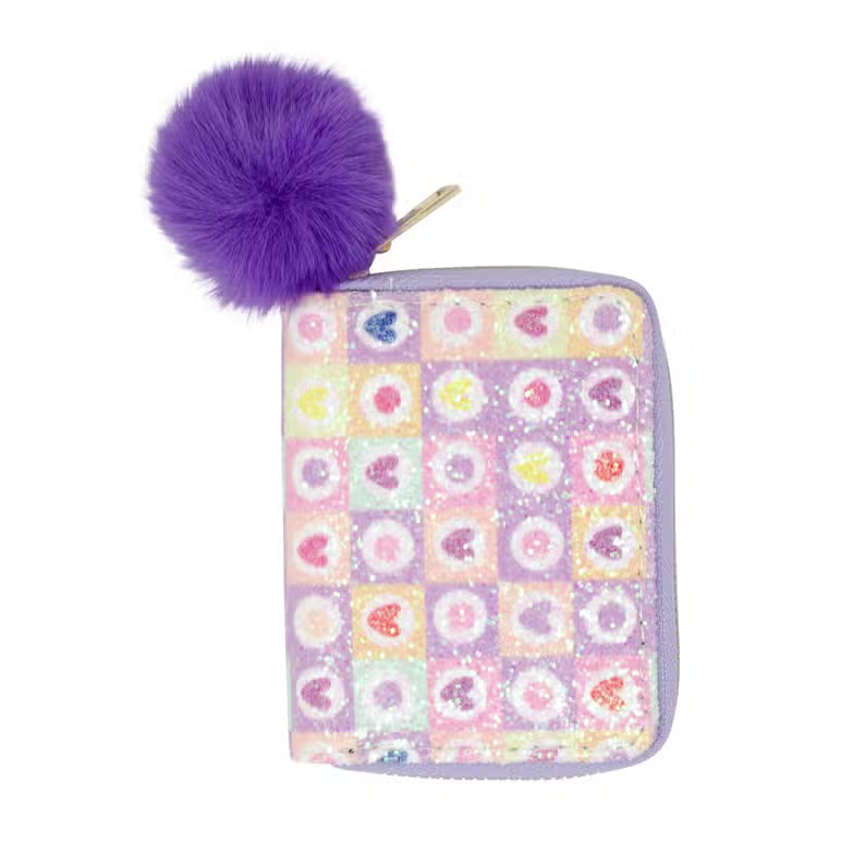 Girls Wallet Glitter Hearts