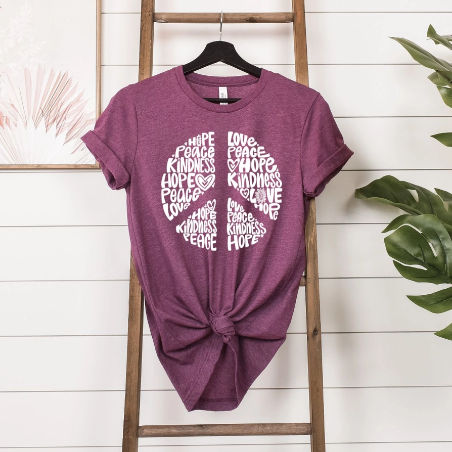 Peace Sign Word Art T-Shirt