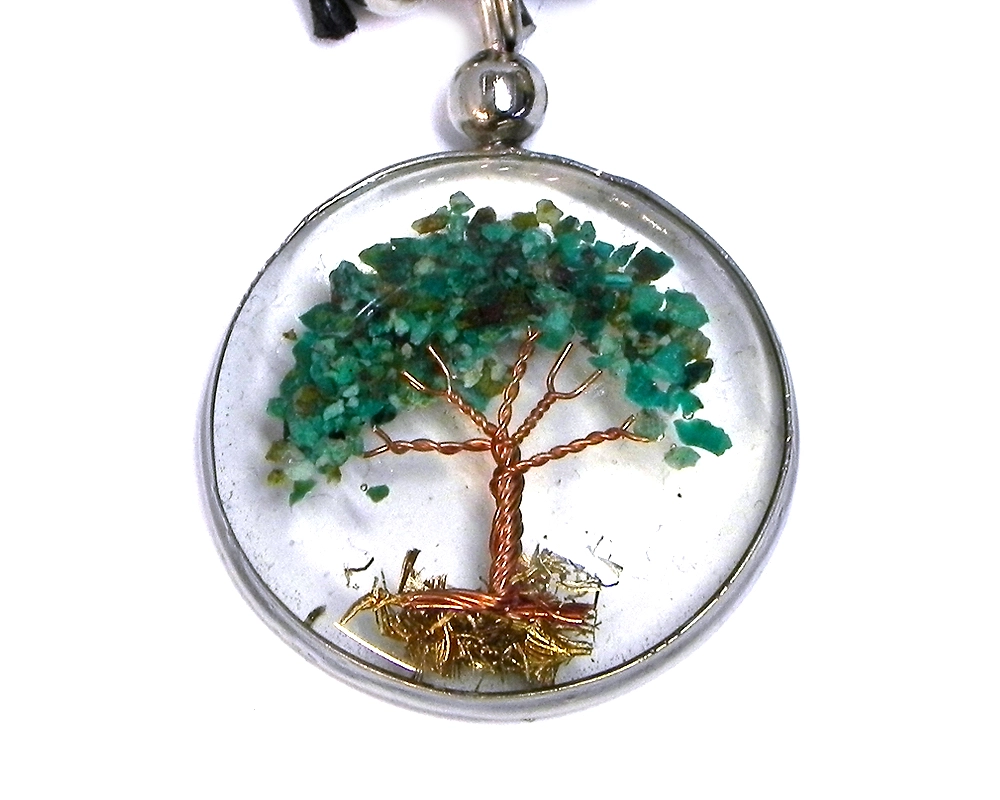 Acrylic Inlay Tree of Life Necklace