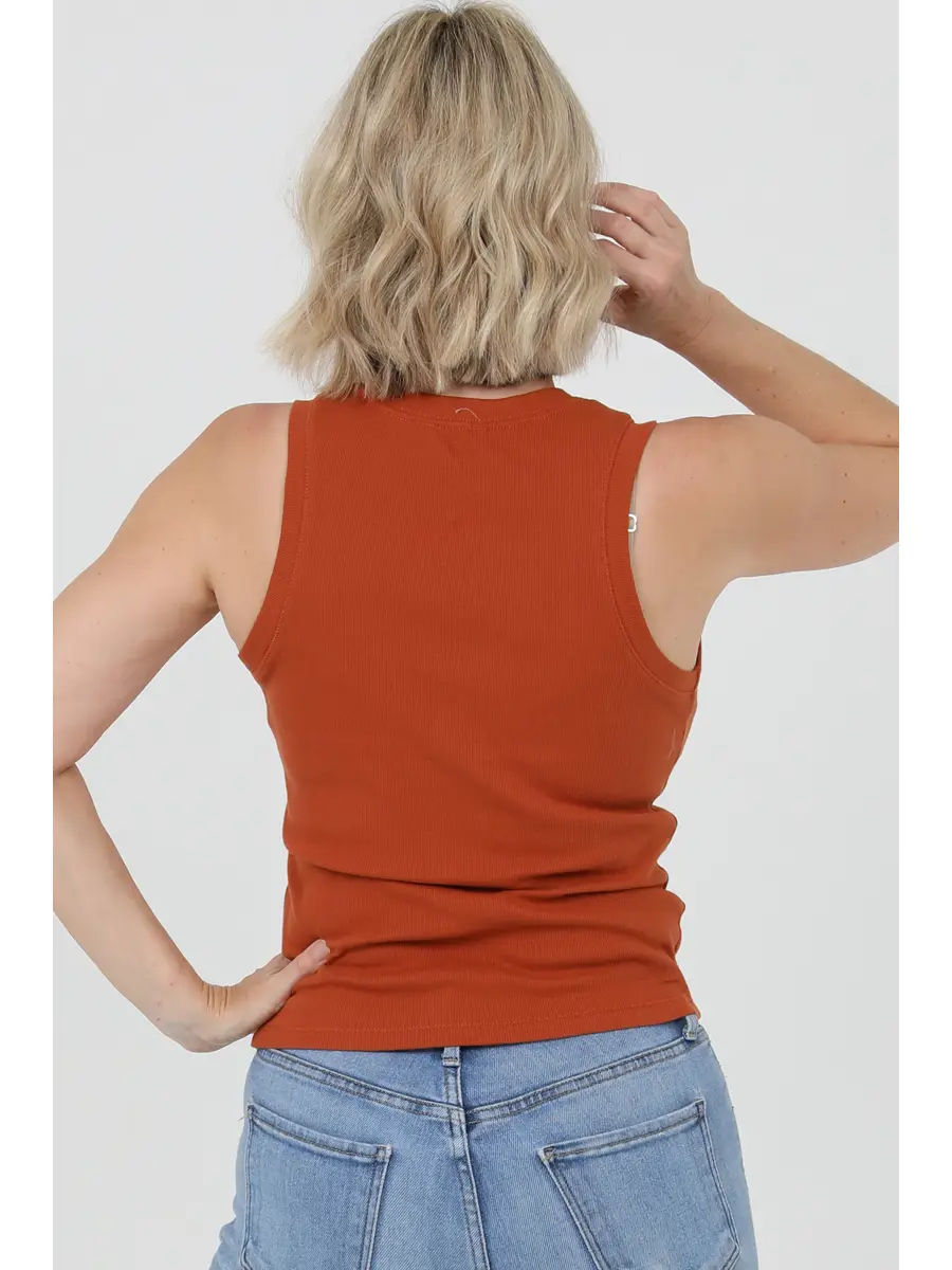 Scoop Neck Rib Knit Tank