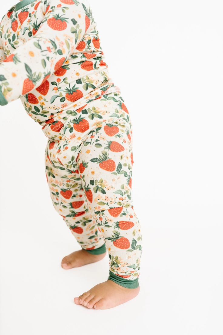 Girls Vintage Strawberry Bamboo Pajamas