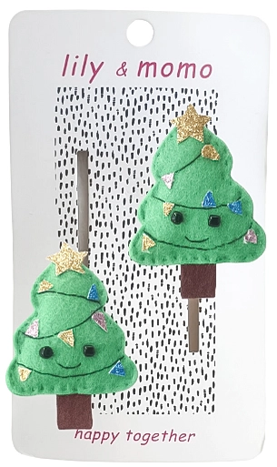 Happy Holiday Trees Hair Clips