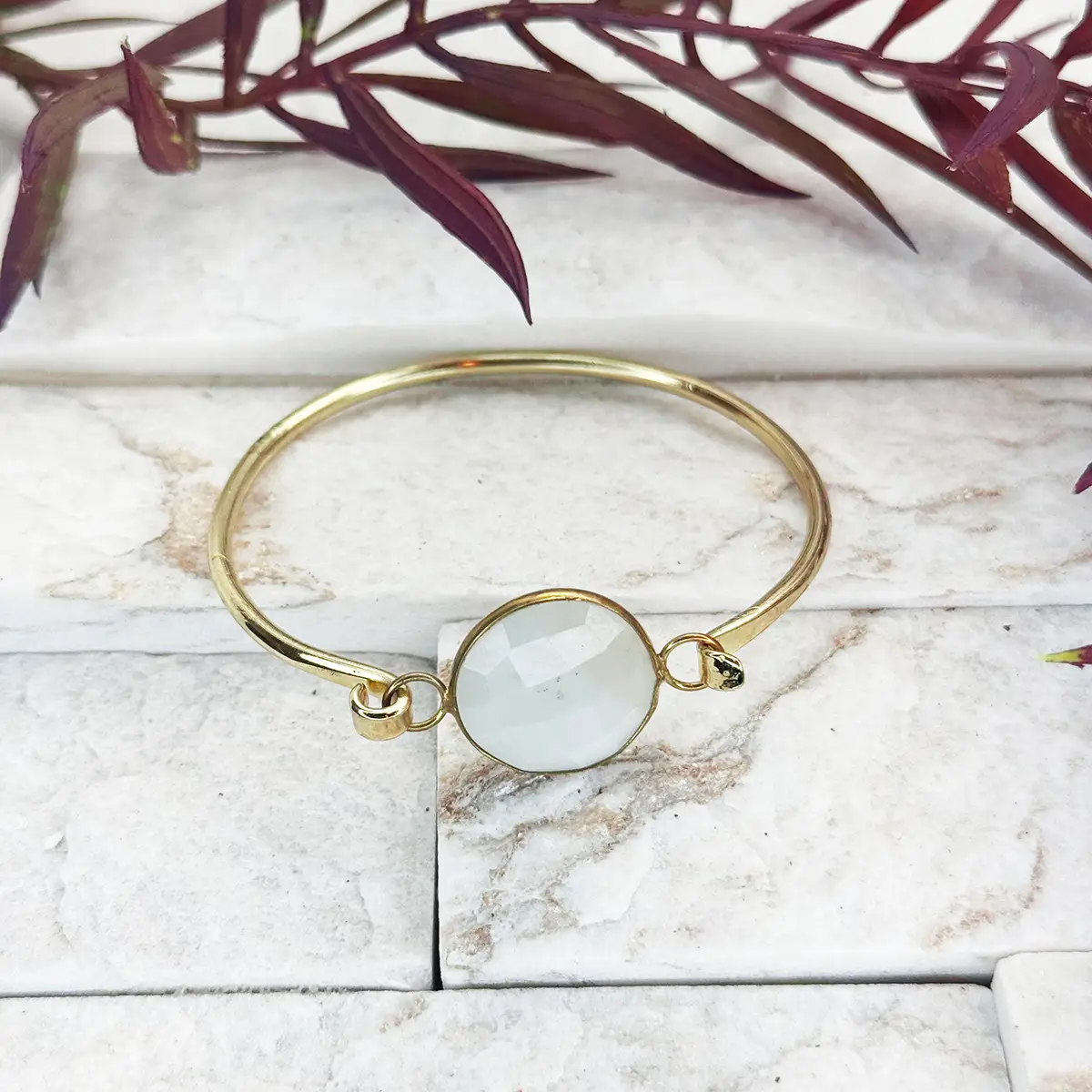 Semi-Precious Bangle Bracelet