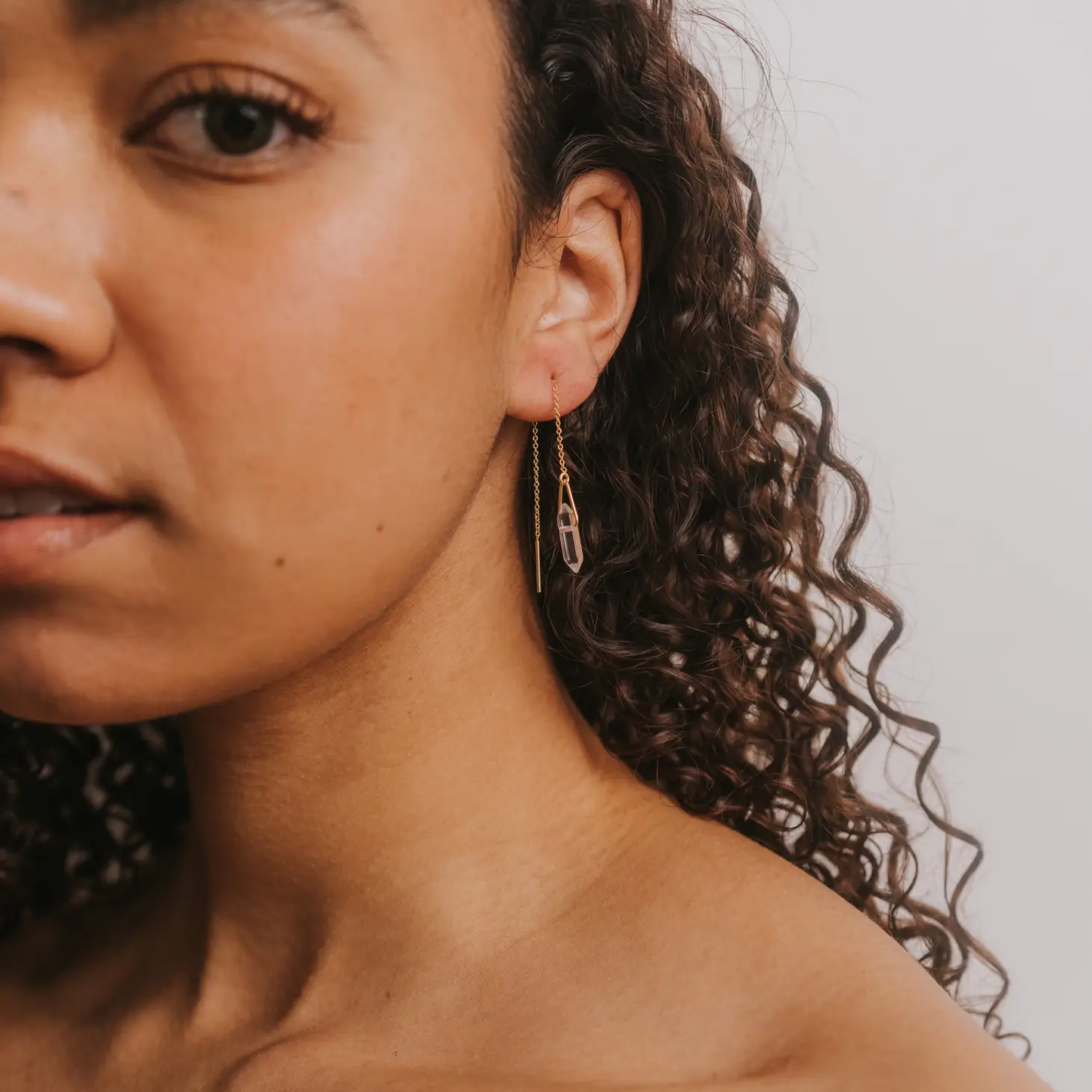 Gemstone Threaders Clear Quartz