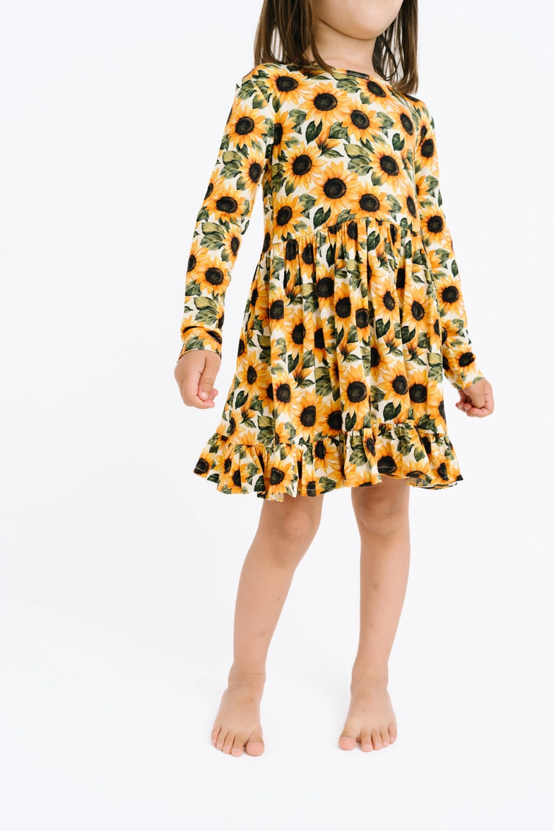 Girls Wild Sunflower Bamboo Dress