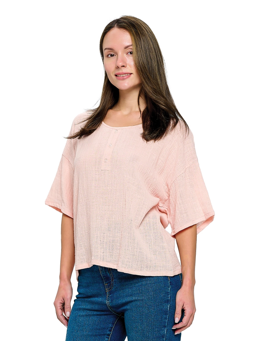 Crinkle Cotton Loose Fit Top