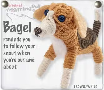 Bagel the Beagle Dog String Doll Keychain