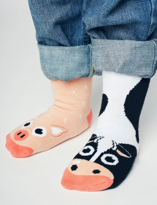 Pals Kids Socks Cow Pig