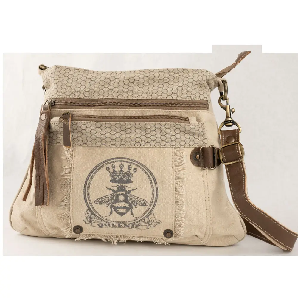 Queen Bee Canvas Shoulder Bag