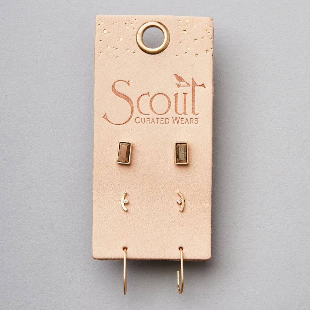 Courtney Stud Trio Earrings Gold