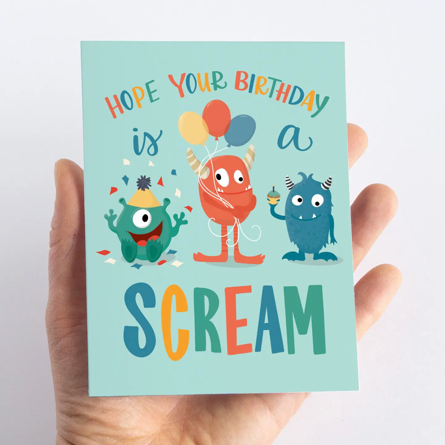 Monster Scream Birthday Card