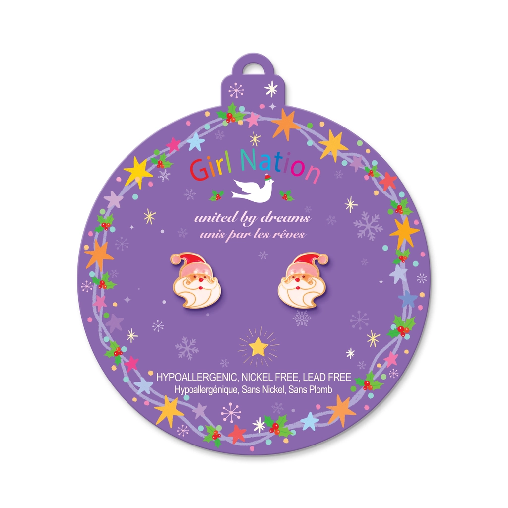 Holly Jolly Santa Stud Earrings