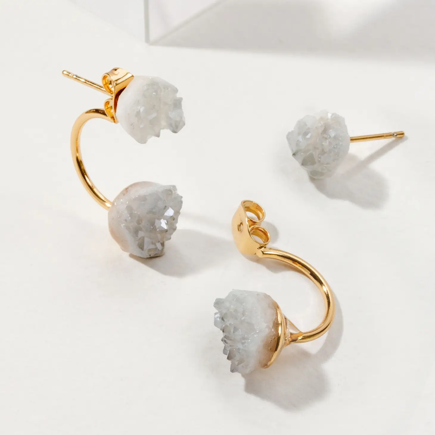 Cosmic Front Back Earrings Druzy
