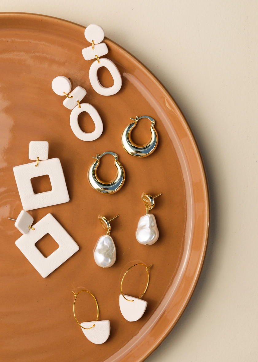 Three Tier Clay Earrings