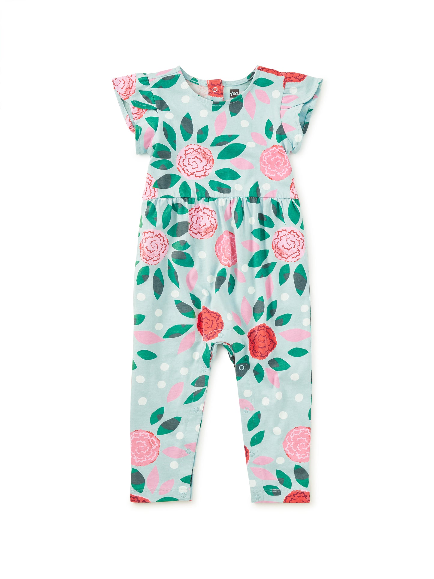 Baby Tulip Sleeve Spinning Carnations Romper