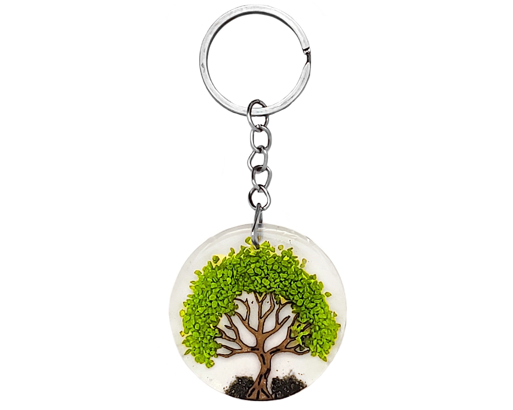 Tree of Life Chip Inlay Keychain