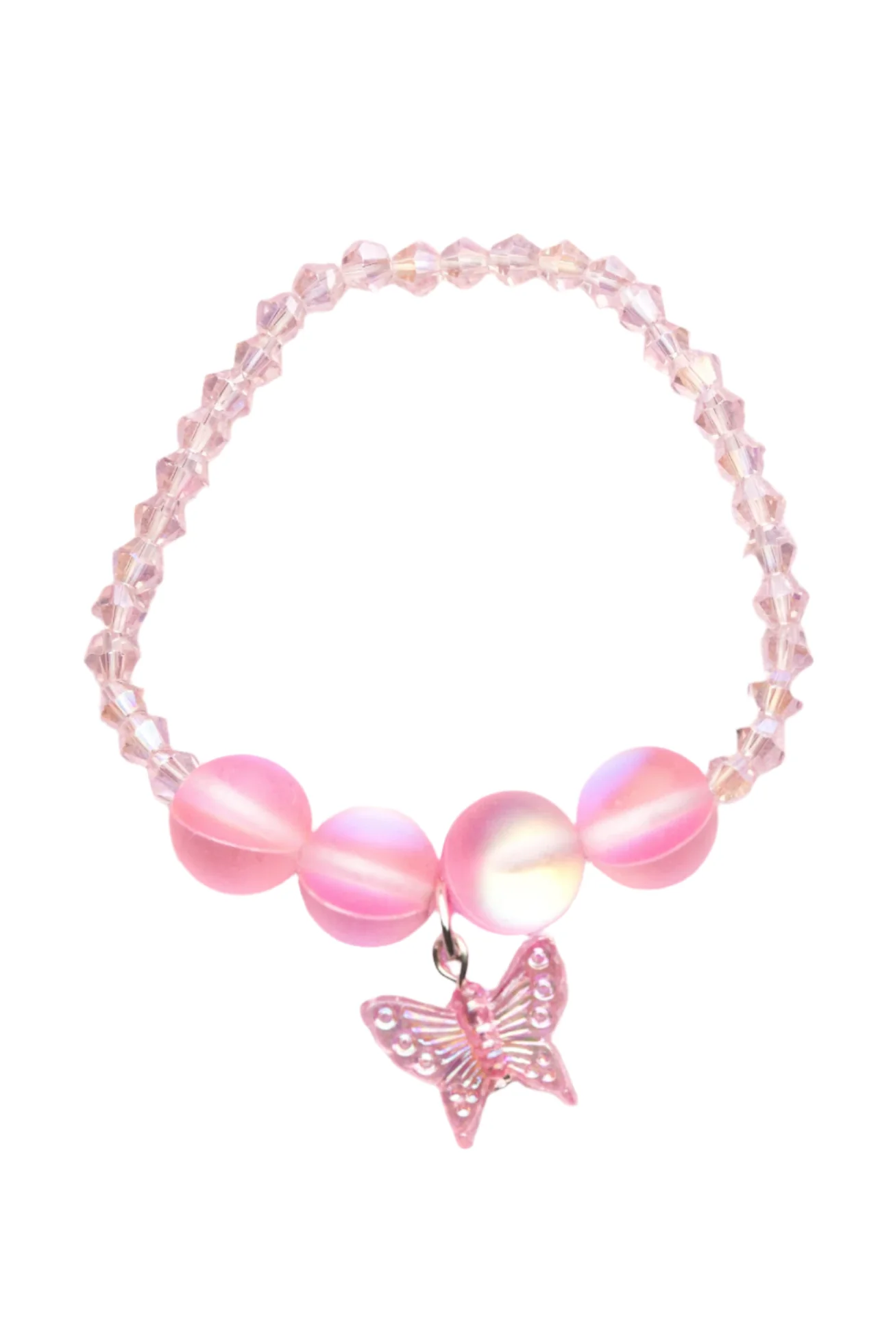 Girls Holo Pink Crystal Bracelet