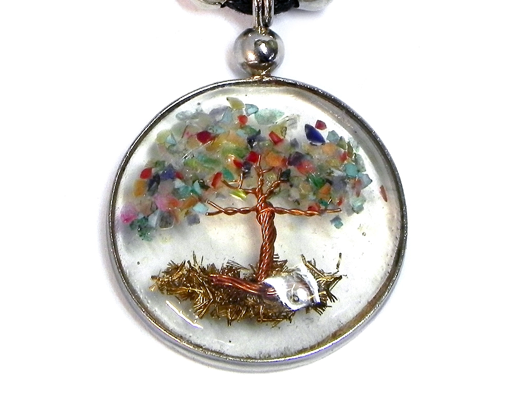 Acrylic Inlay Tree of Life Necklace