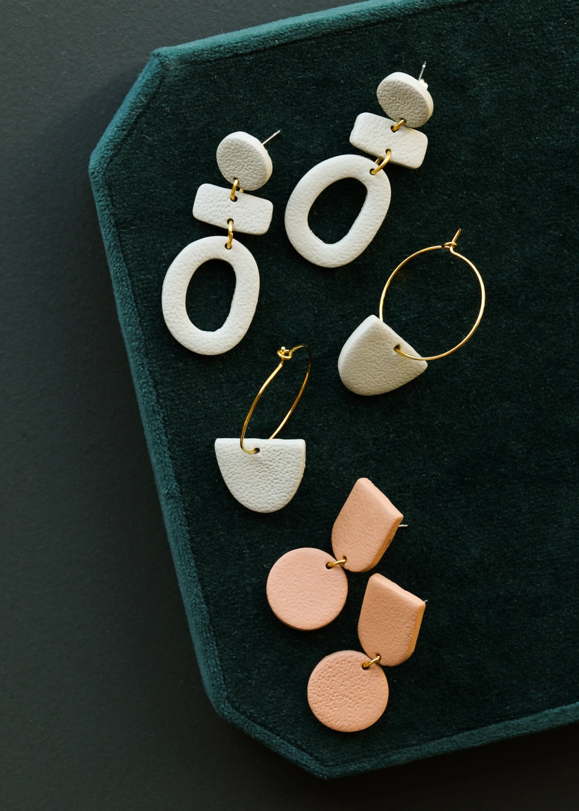 Three Tier Clay Earrings