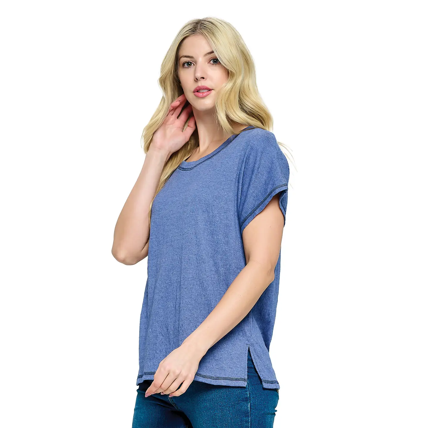 Ribbed Easy Fit Boho Top