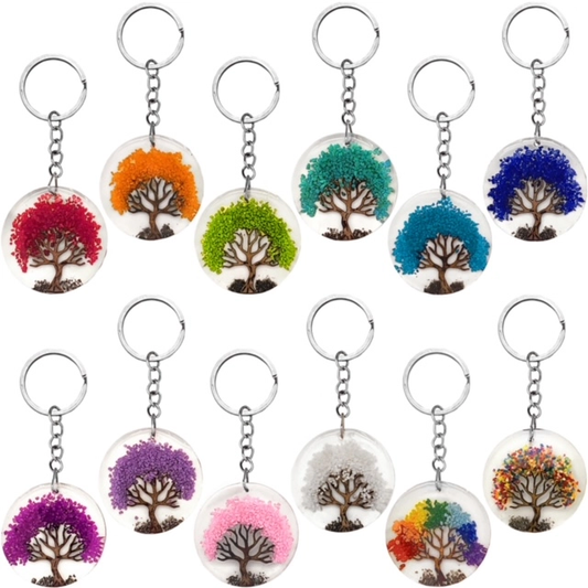 Tree of Life Chip Inlay Keychain