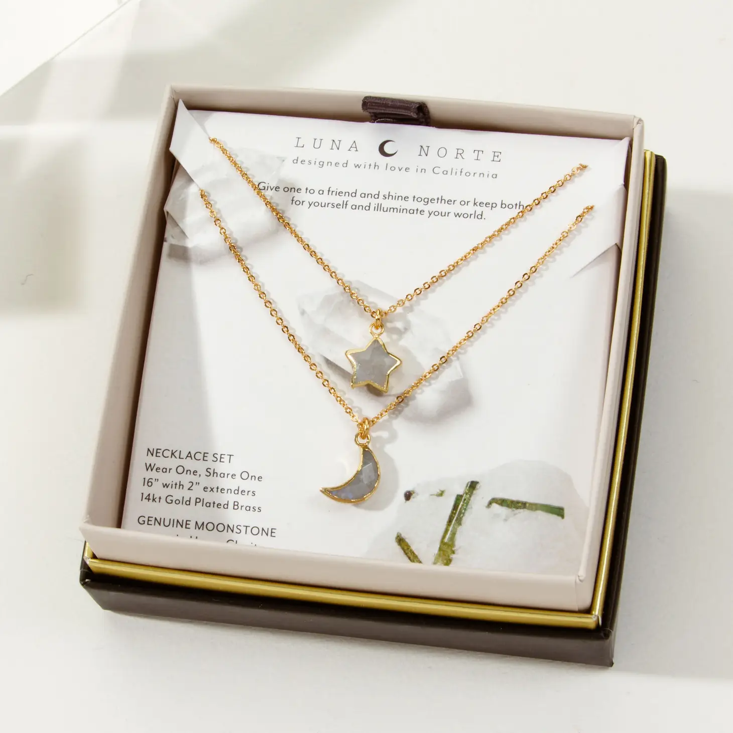 To the Moon & Back Necklace Set-Moonstone