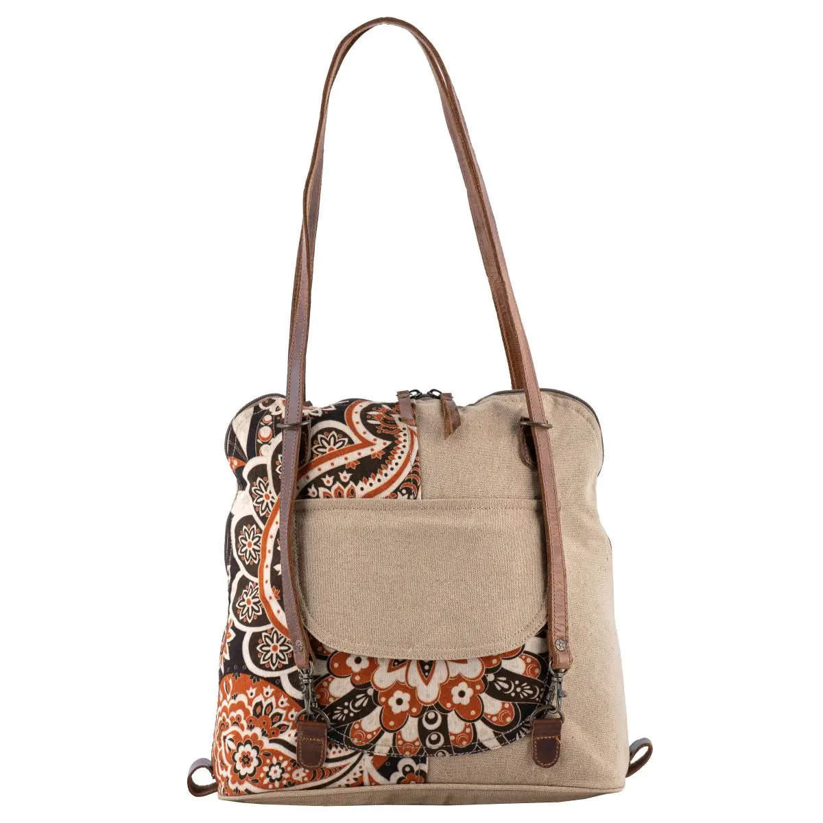 Convertible Tote Bag - Rusty Paisley