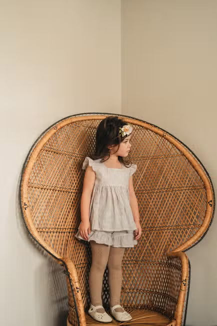 Girls Cable Knit Tights - Oat