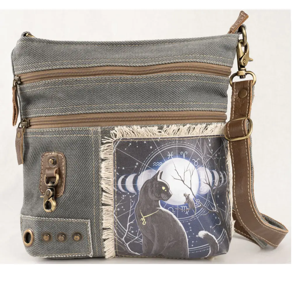 Cat and Moon Crossbody Bag
