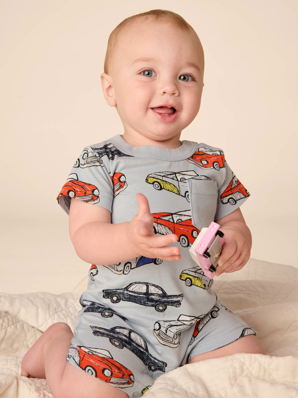 Pocket Baby Romper Cuban Cars