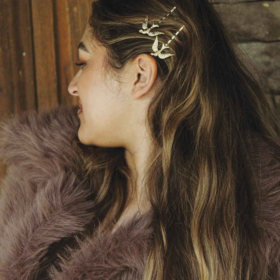 Winter Birds Hair Pins