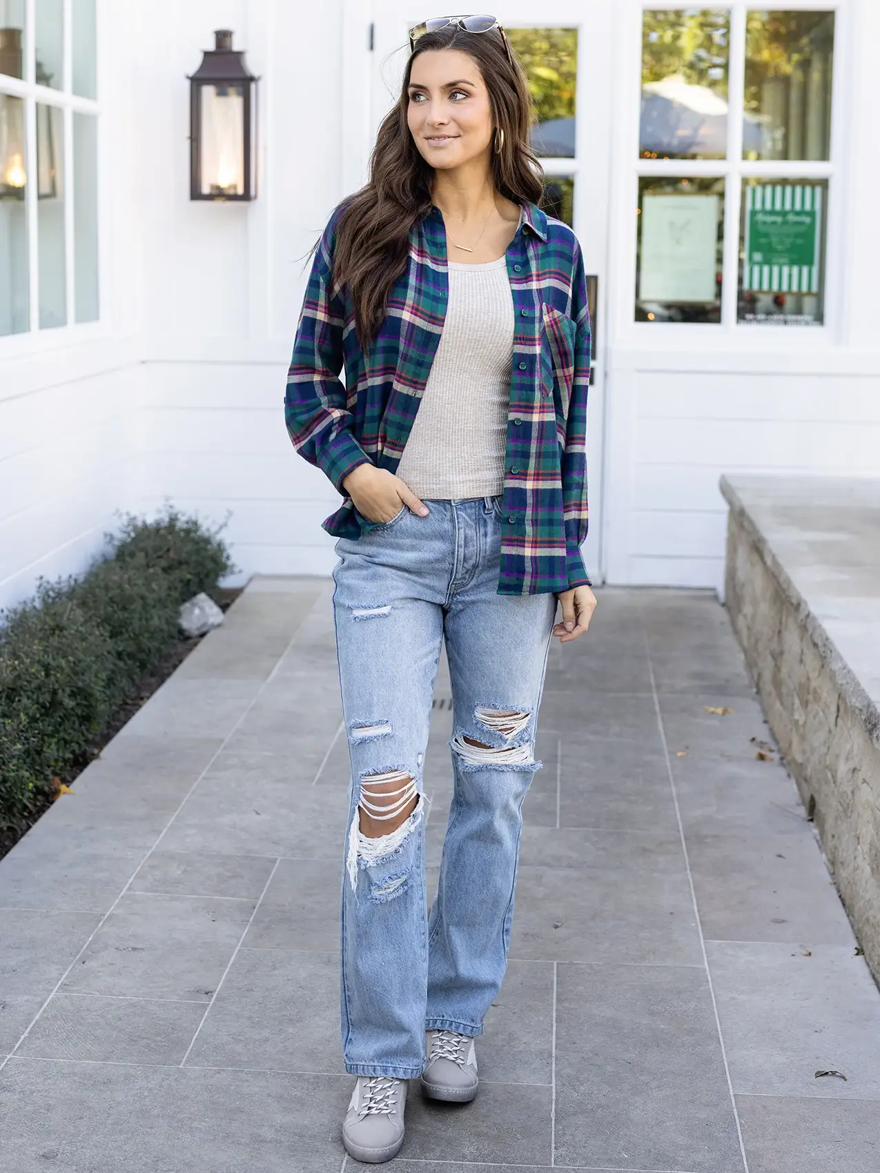 Favorite Button Up Plaid Top