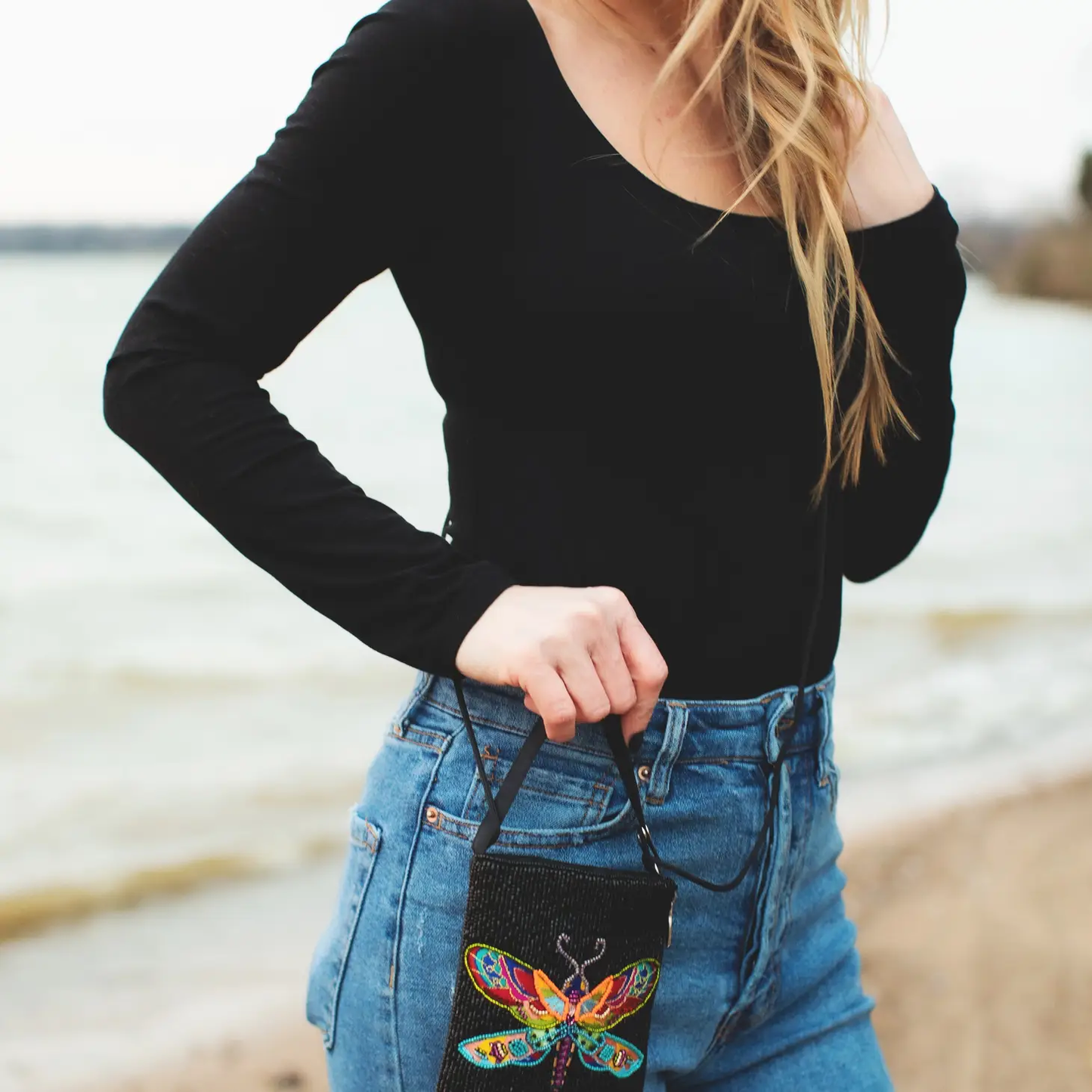 Beaded Purse - Dragonfly Colorful