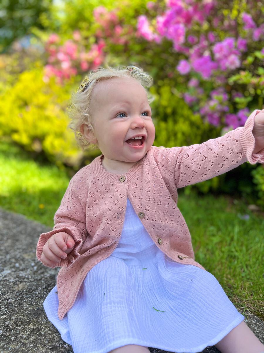 Baby Aurora Cardigan Sweater: Rose