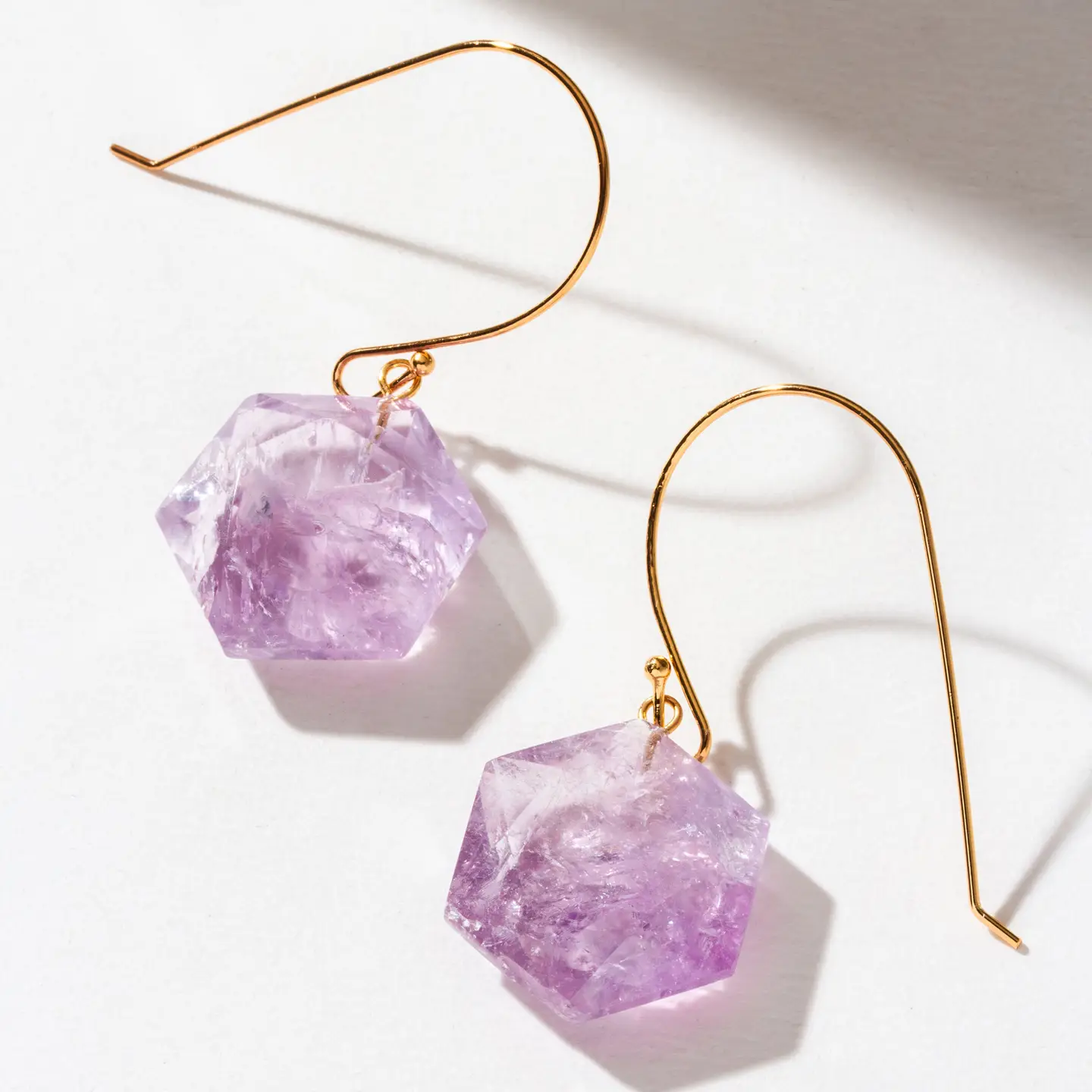 Amethyst Impact Elongated Earrings