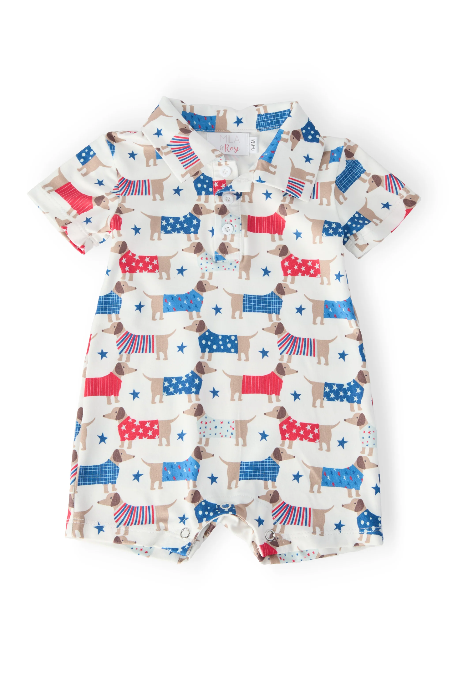 Patriotic Pups Polo Romper