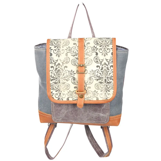 Canvas Backpack Mixed Fabric