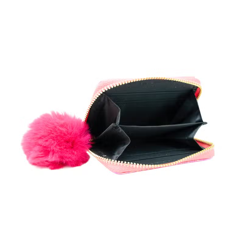 Girls Wallet Shiny Wave Hot Pink