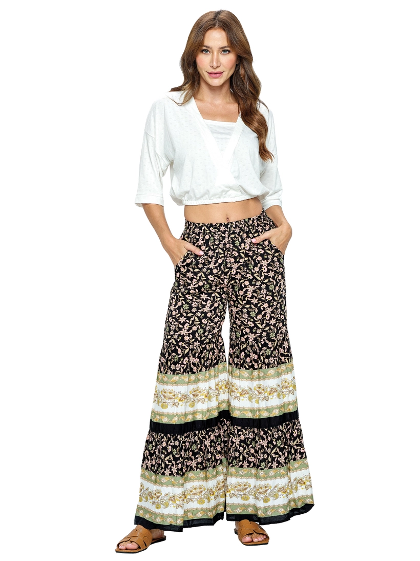 Palazzo Floral Tiered Pants