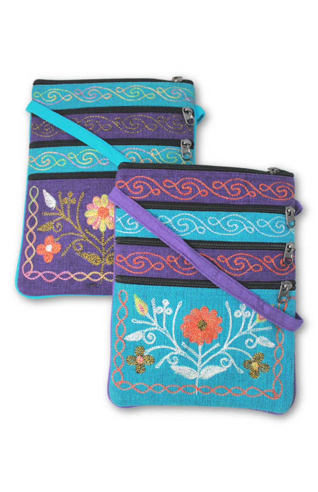 Passport Bag 3 Zip Embroidery