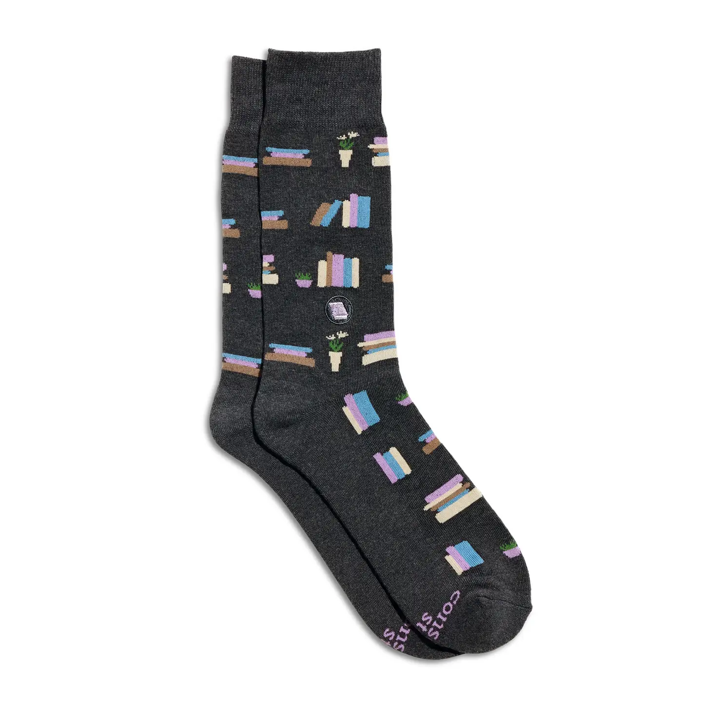 Socks That Give Books Grey Bookshelves