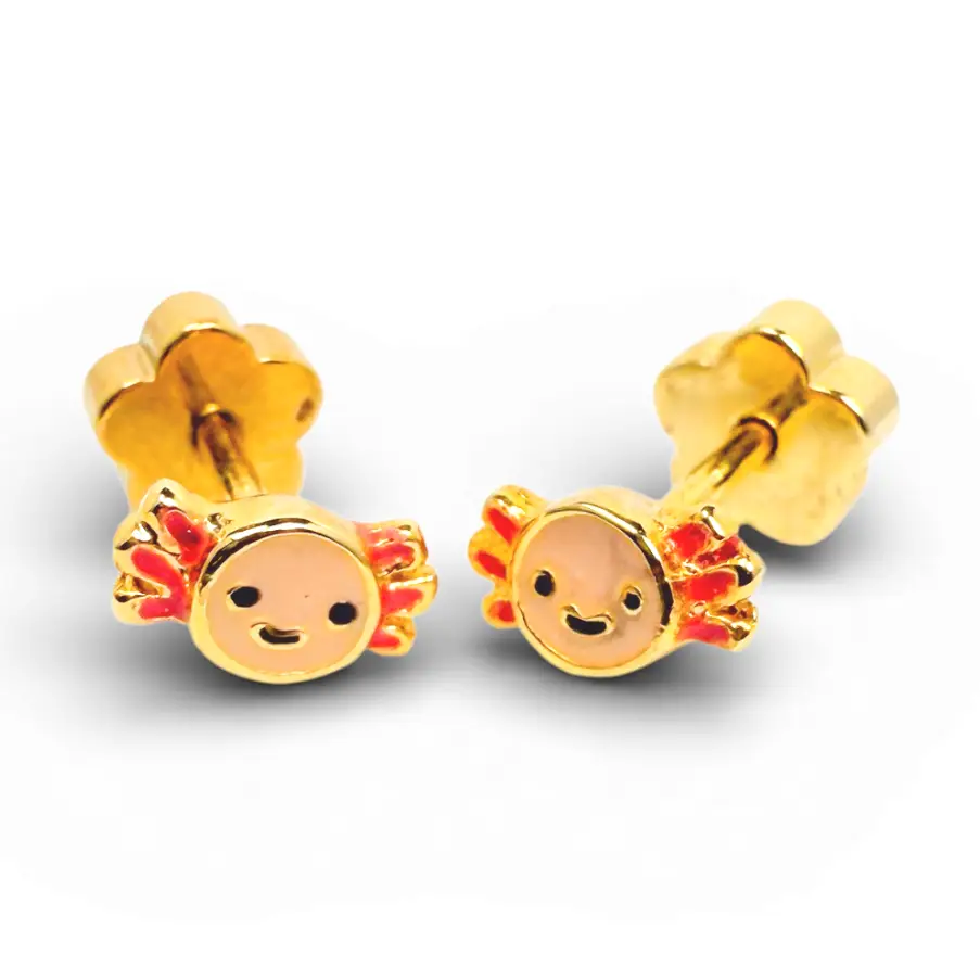Axolotl Tiny Screw Back Earrings