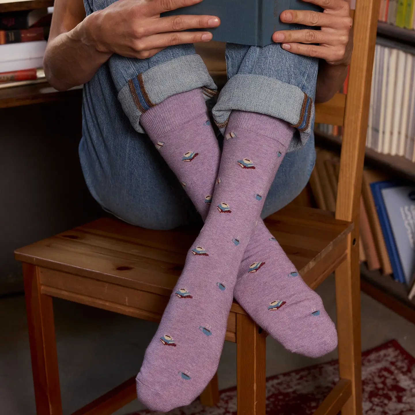 Socks That Give Books Purple Bookshelves